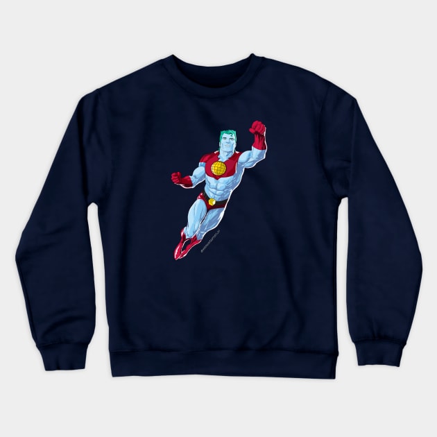 Cap Planet Crewneck Sweatshirt by Zapt Art